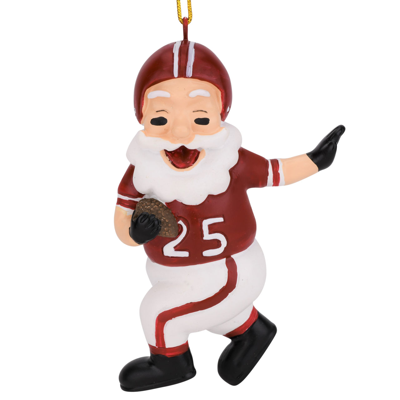Touchdown Santa Christmas Sports Football Ornament (Dark Red &#x26; White)